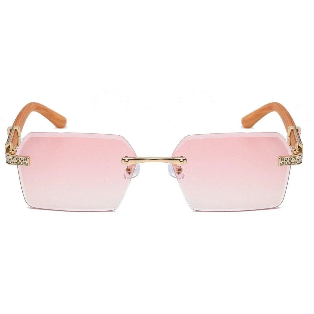 Pink Women Sunglasses‎ Diamond Cut Square Style Buffs Classic Beach Wear Lentes
